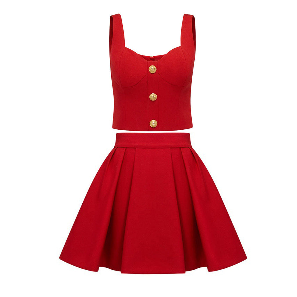 Elegant And Sexy Sleeveless Short Vest Corset Skirt #aclosyESL