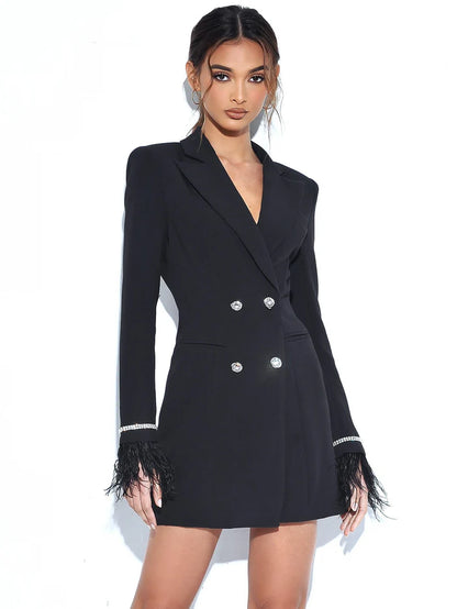 ELERKA MINI FUR SLEEVED BLAZER