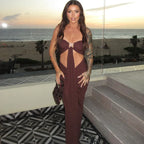 Sculpted Elegance High-Waist Cutout Dress