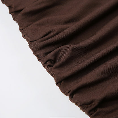 Long Sleeve Irregular Hollow-out Ruffle Hip Skirt
