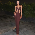 Sculpted Elegance High-Waist Cutout Dress