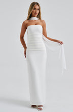 CHIC ELEGANT MAXI DRESS-WHITE Aclosy