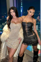 ALLURE SPARKLE BACKLESS MINI DRESS