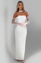CHIC ELEGANT MAXI DRESS-WHITE Aclosy
