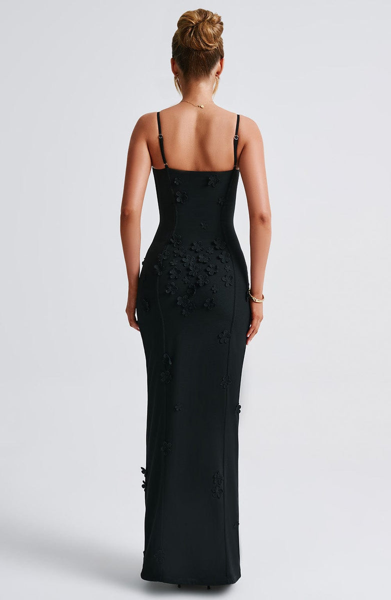 ALANA MAXI DRESS-LINED-BLACK aclosy