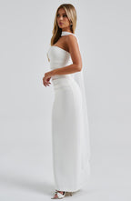 CHIC ELEGANT MAXI DRESS-WHITE Aclosy