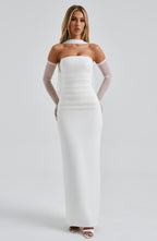 CHIC ELEGANT MAXI DRESS-WHITE Aclosy