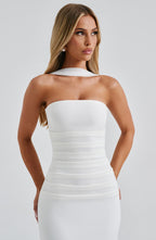 CHIC ELEGANT MAXI DRESS-WHITE Aclosy