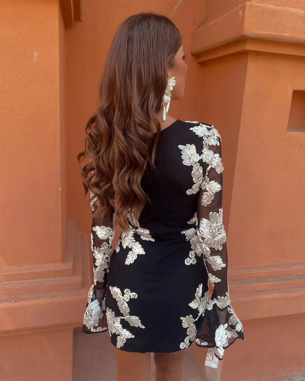 Eleka Mesh Mini Sleeved Dress