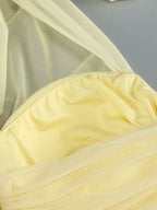 Maliya Halter Mesh Slit Maxi Dress