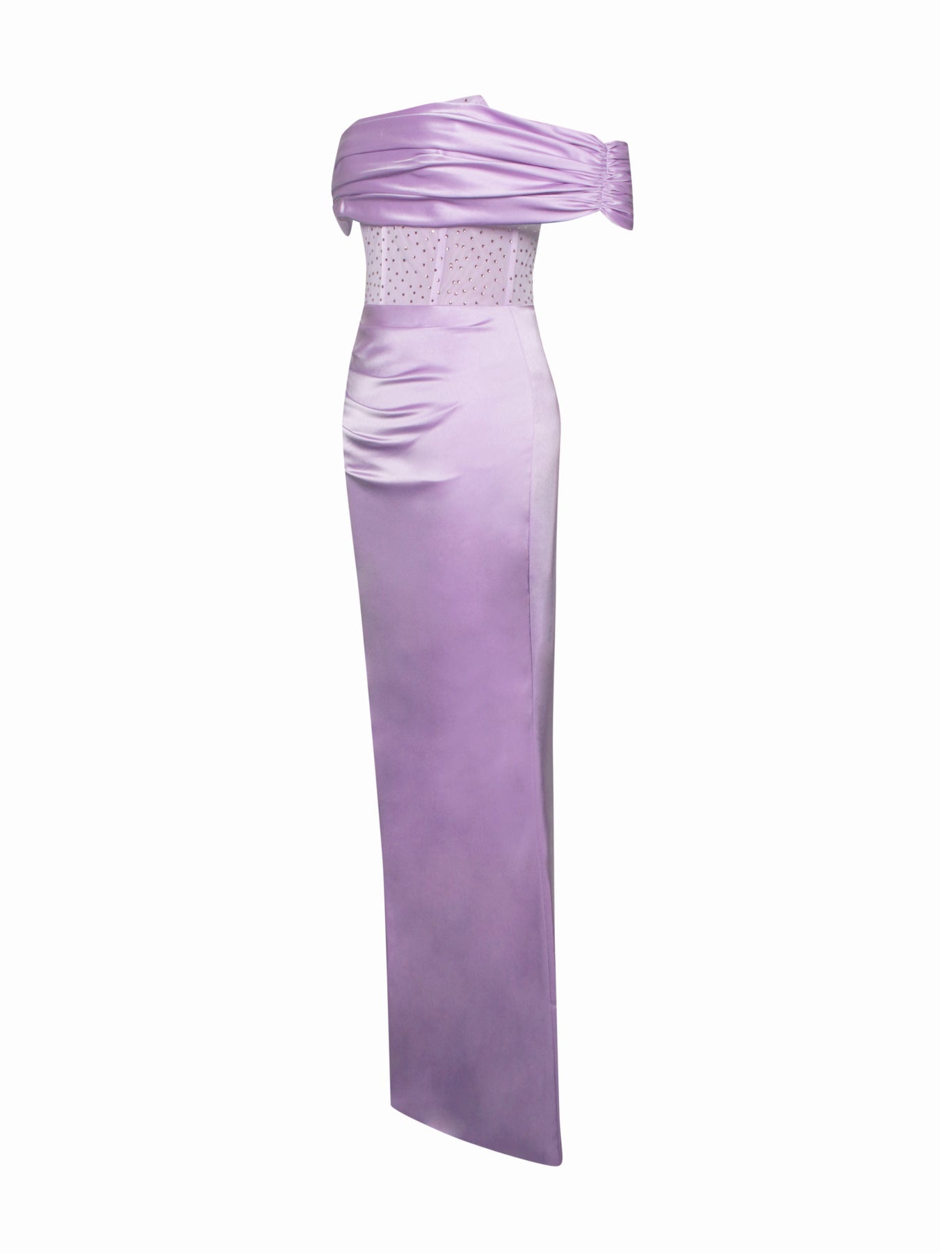 Off-shoulder Long Slit White Bandage Dress Aclosy