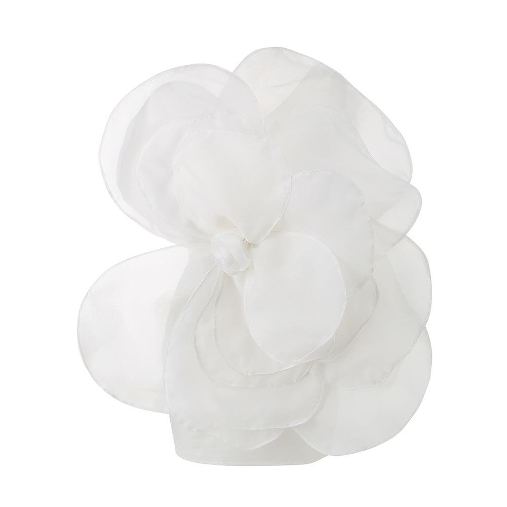 Women's High-end Oblique Shoulder Decorative Flower Dress Aclosy