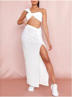 Split Long Skirts Two Piece Summer Set Dress aclosy