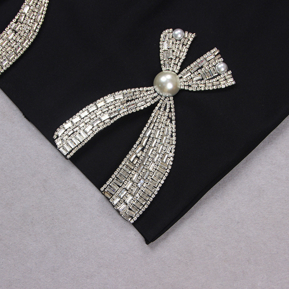 Sling Tube Top Backless Diamond Slimming Bandage One-piece Dress Aclosy