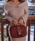 Alyia Off shoulder Fluffy Knit Dress