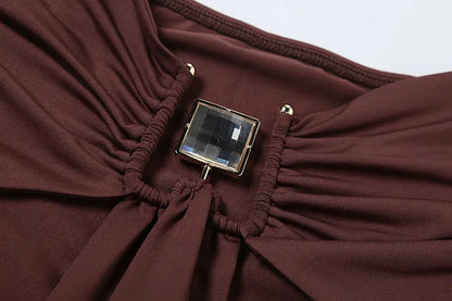 Sculpted Elegance High-Waist Cutout Dress