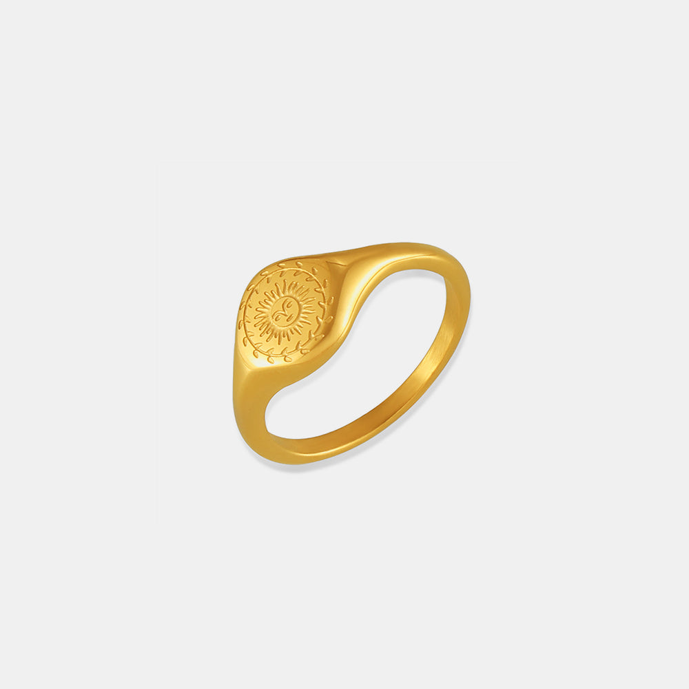 18K Gold-Plated Sun Ring Trendsi