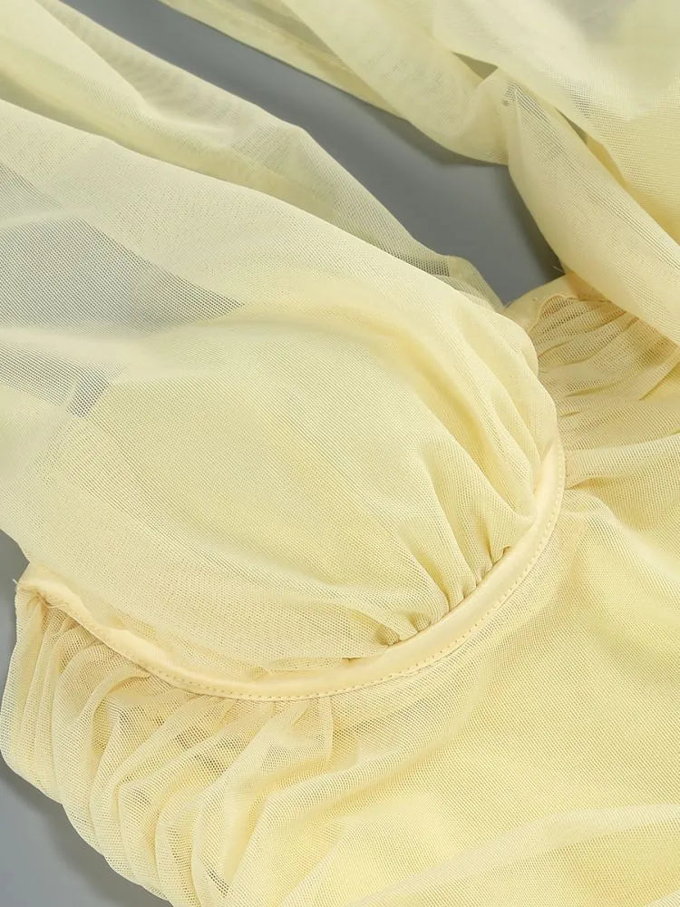 Maliya Halter Mesh Slit Maxi Dress