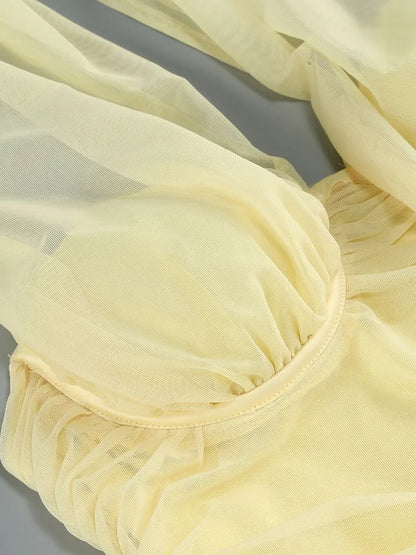 Maliya Halter Mesh Slit Maxi Dress