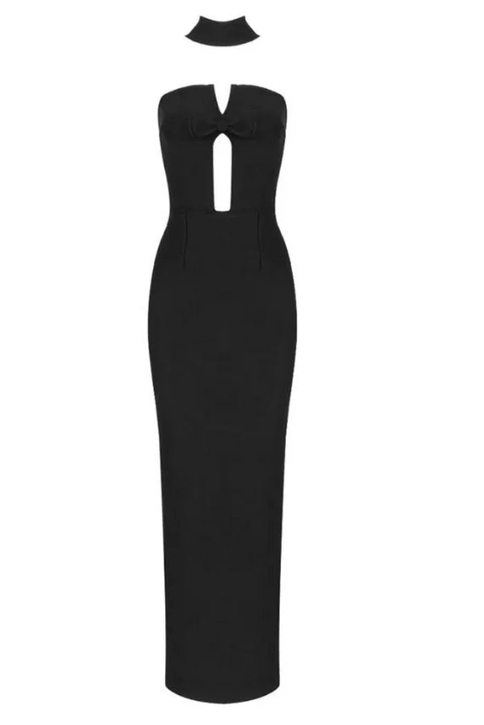 Chic Strapless Cutout Maxi Dress