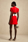 Half Turtleneck White Bow Dress