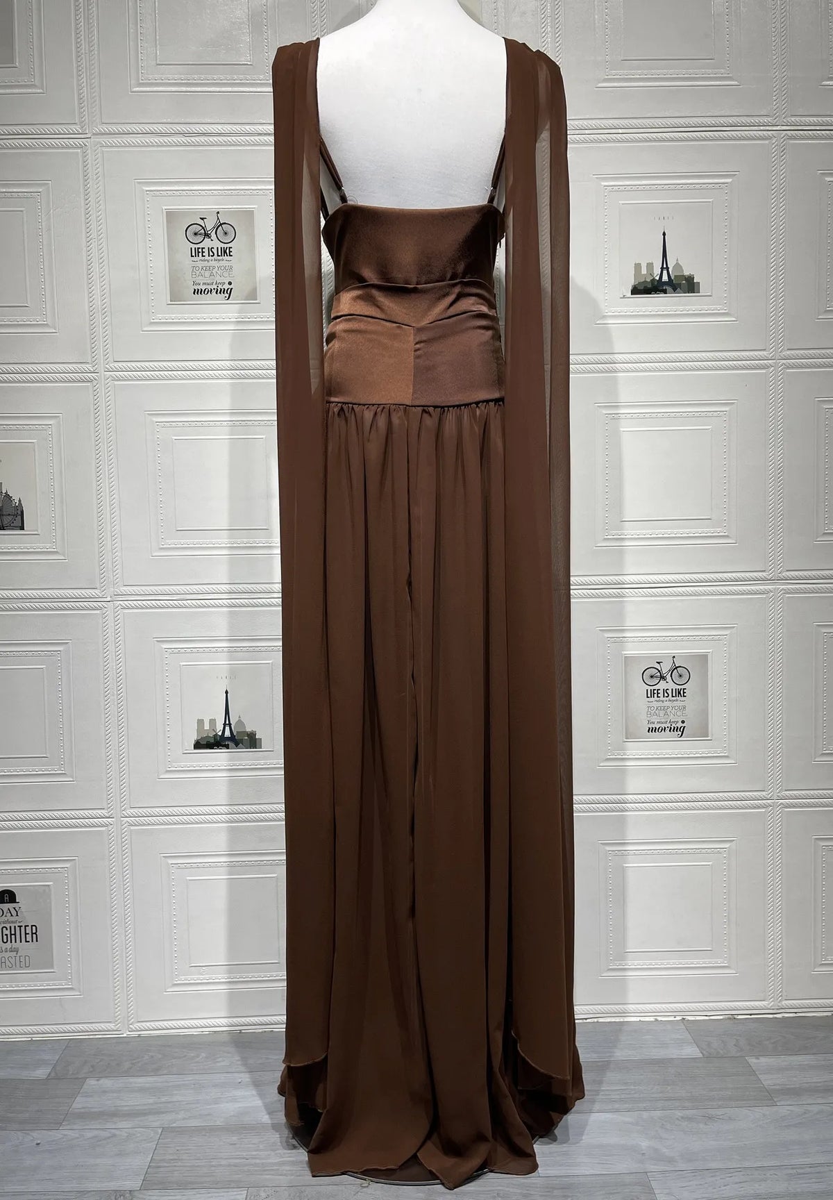 Maelle Draped Chiffon Maxi Dress