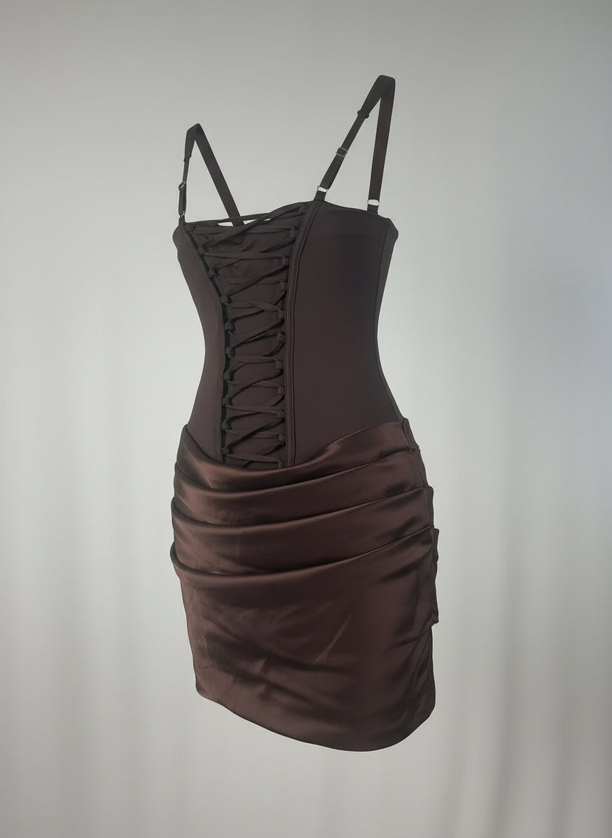 Carlina Graceful Tube Top Shoulder Strap Hot Girl Mini Dress