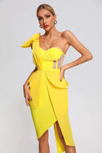 Women's Fashion Three-dimensional Ruffled Shoulder Dress aclosy