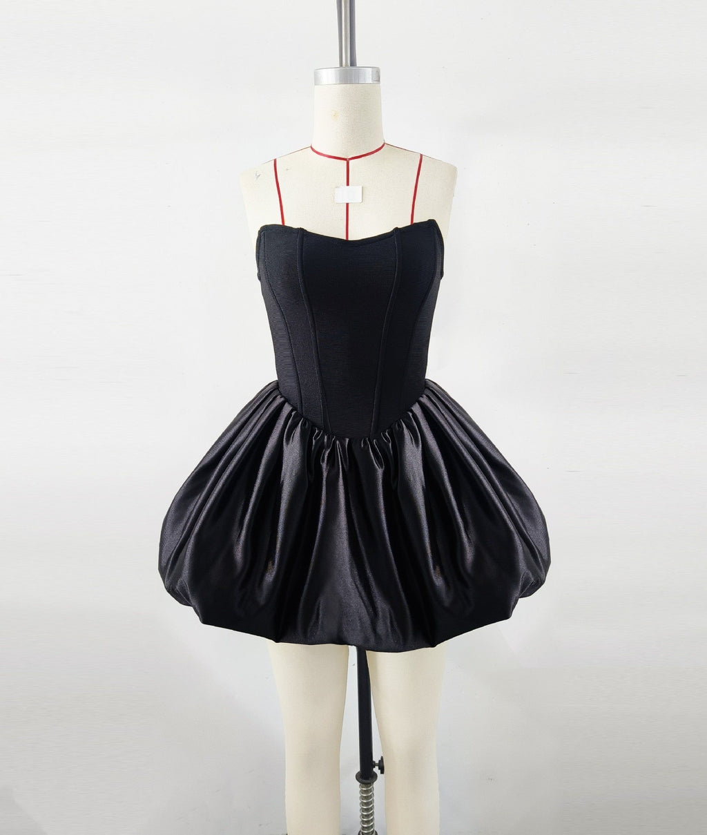 High-end Women's Fishbone Tube Top Pettiskirt Fluffy Pumpkin Dress Gold Aclosy