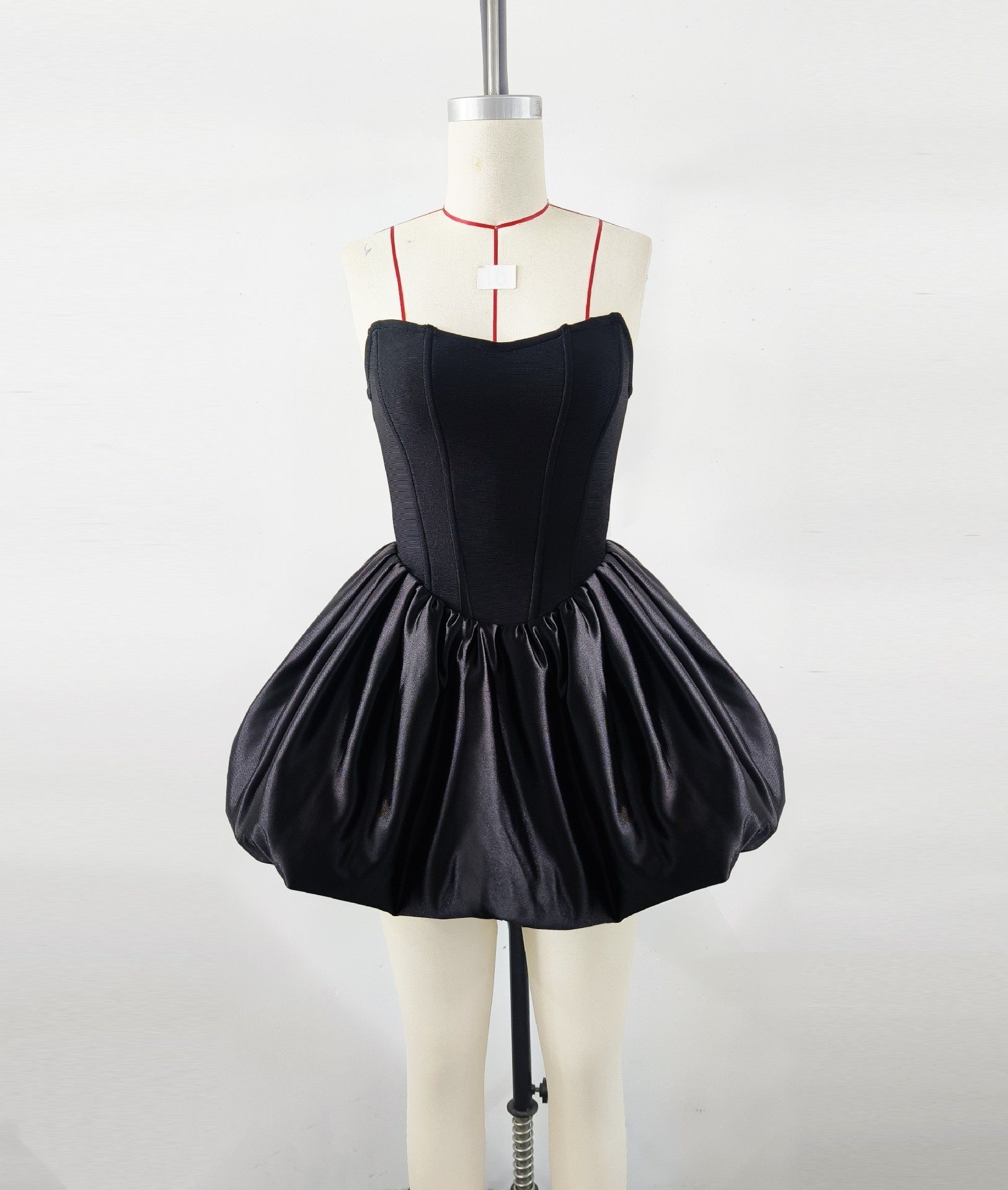 High-end Women's Fishbone Tube Top Pettiskirt Fluffy Pumpkin Dress Gold Aclosy