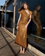 Chic Party Off-Shoulder Beaded Sleeveless Dress