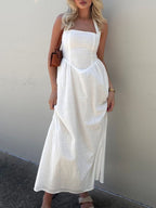 Alera Devine Ruched Halter Neck Midi Dress