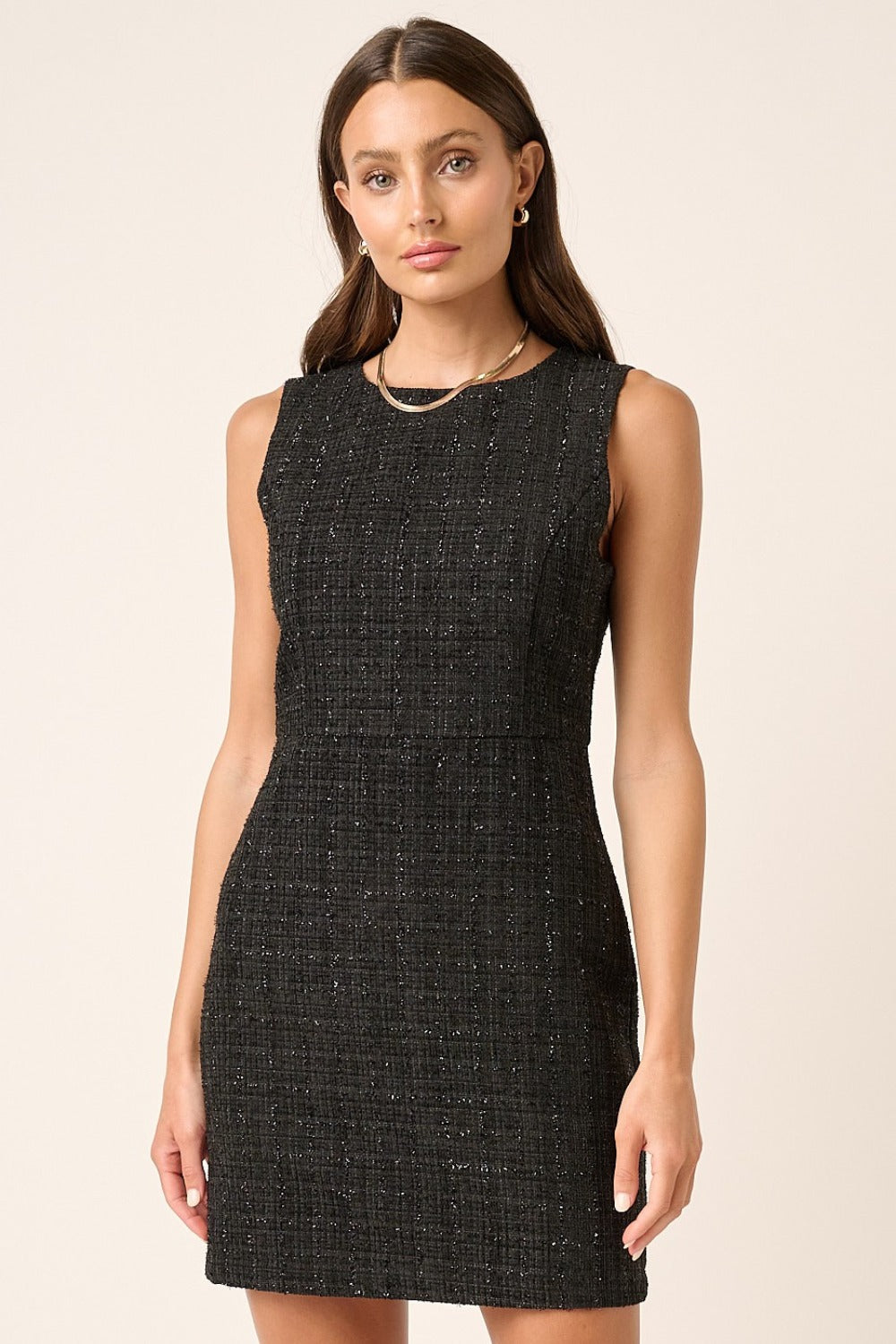 Mittoshop Tweed Sleeveless Mini Dress Trendsi