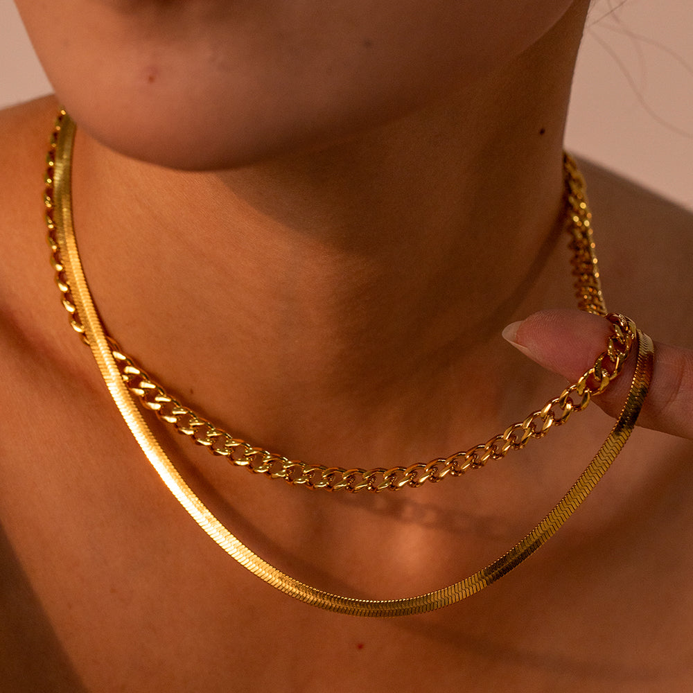 18K Gold-Plated Double Layered Necklace Trendsi