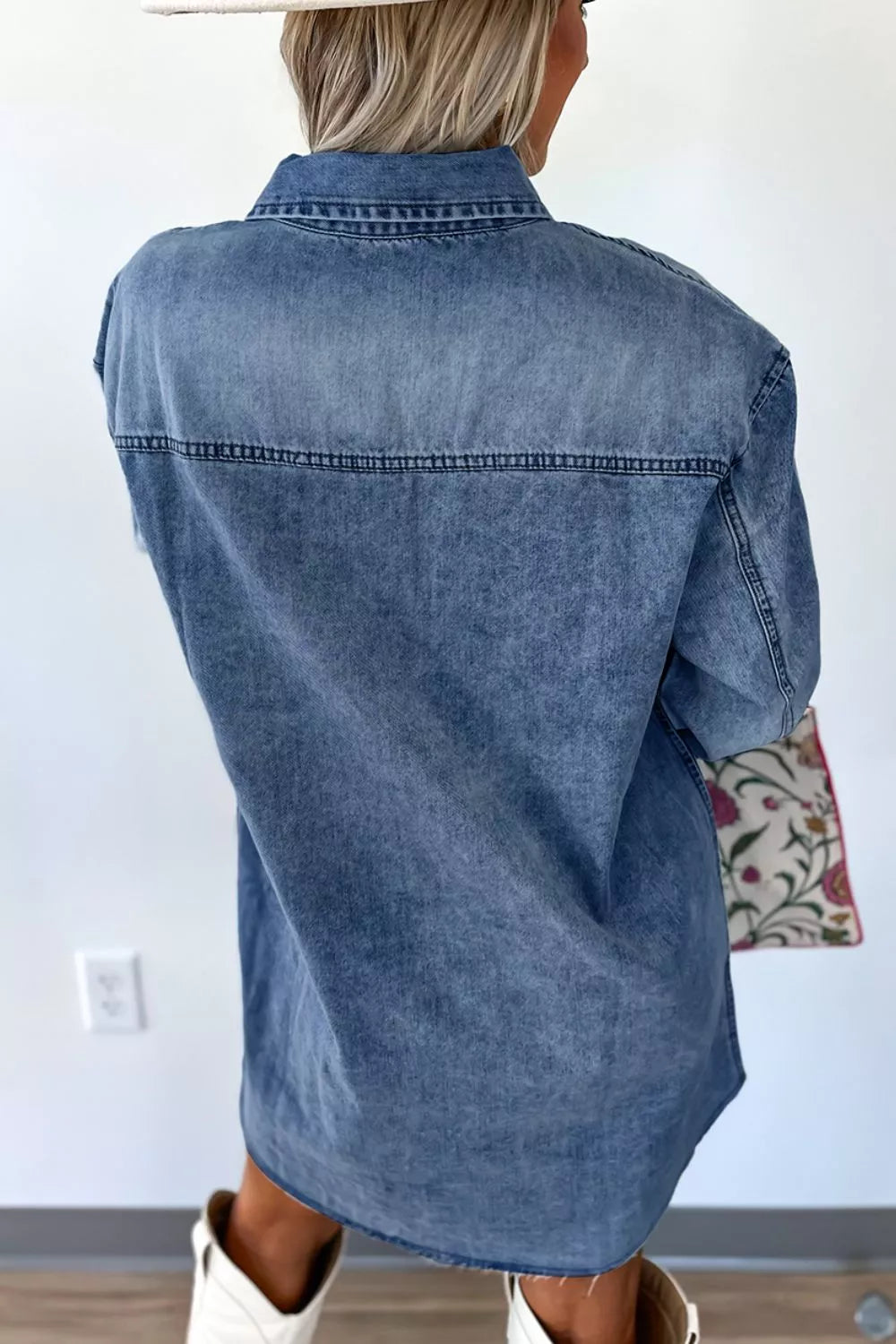 Vintage Wash Button-Down Denim Dress