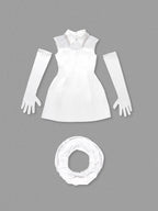 YARNA SATIN MINI DRESS-WHITE