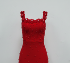 Elegant Floral Beaded Bandage Maxi Dress