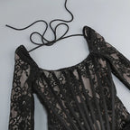 Alena Corset Black Mini Dress (Copy) Aclosy