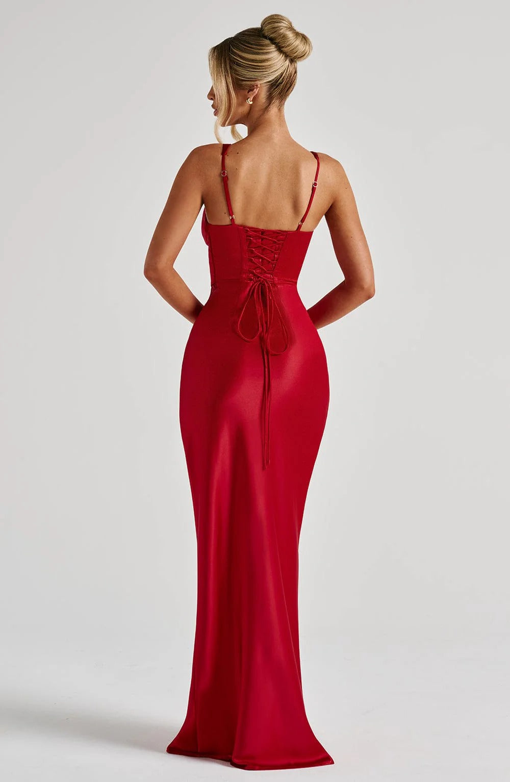 Aleka Perfect Corset Red Maxi Dress
