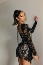 Alena Corset Black Mini Dress (Copy) Aclosy