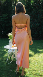 Back Elastic Knit Solid  Dress aclosy