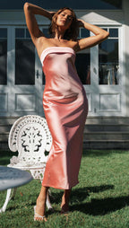 Back Elastic Knit Solid  Dress aclosy