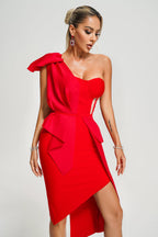 Women's Fashion Three-dimensional Ruffled Shoulder Dress aclosy
