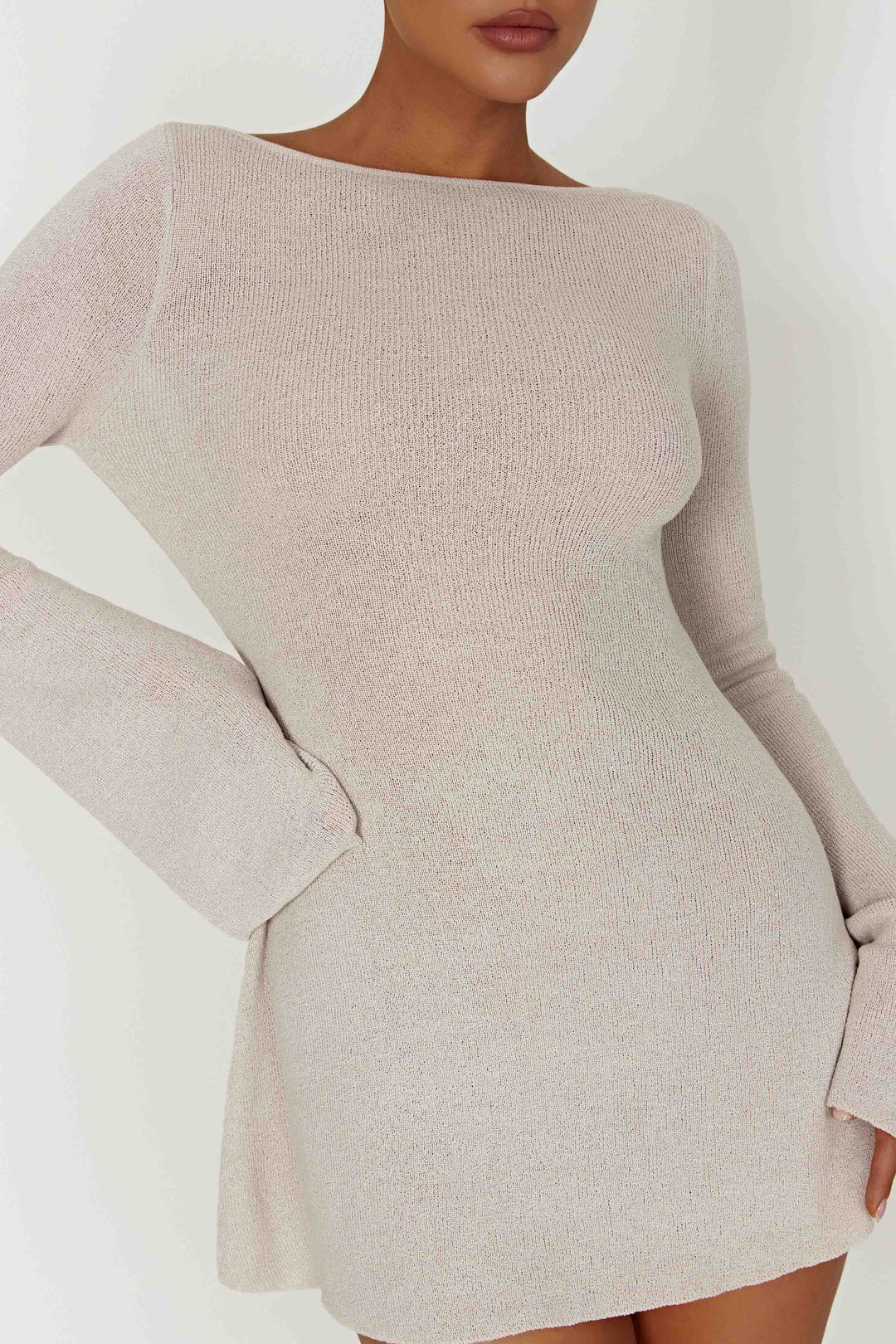 Tery Elegant Backless Knitted Mini Dress