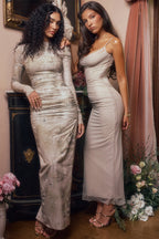 Mesh Stitching Lace Mid-length Dress Aclosy