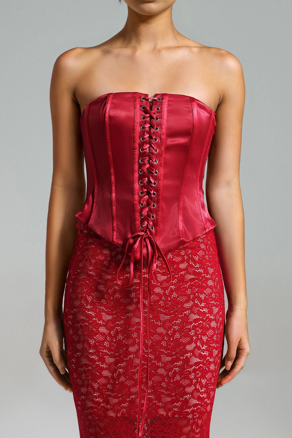 Athena Lace Cutout Mesh Dress