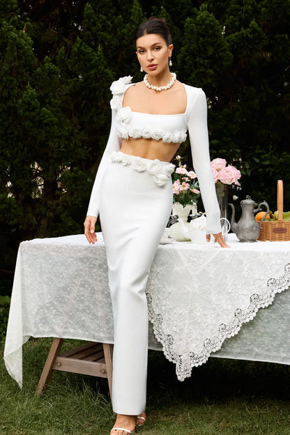 ALANA CUTOUT WHITE BANDAGE DRESS