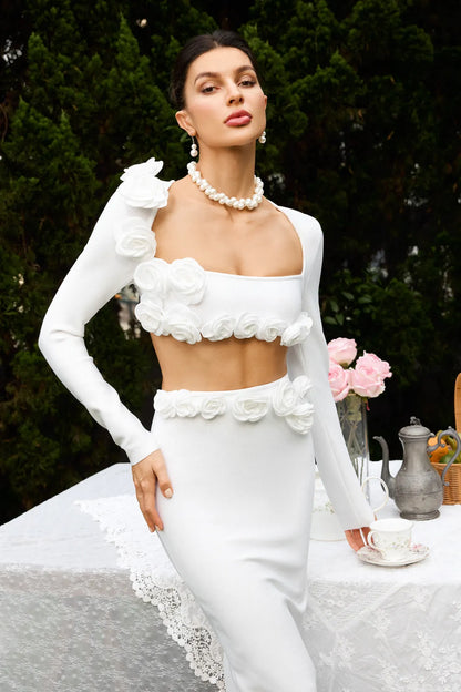 ALANA CUTOUT WHITE BANDAGE DRESS