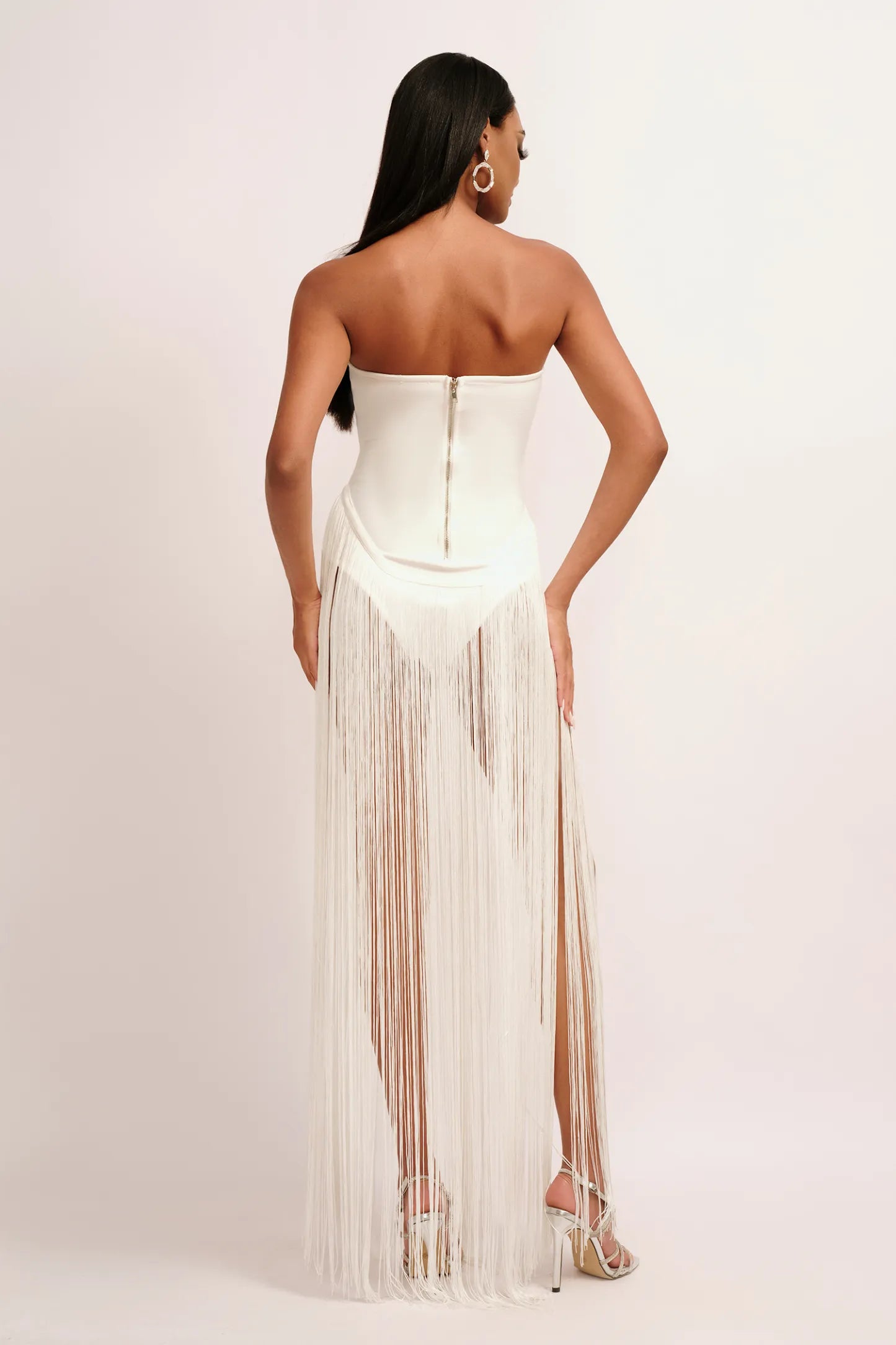 Alara Fringe Sleeveless Strapless Tassel Bandage Bodysuit