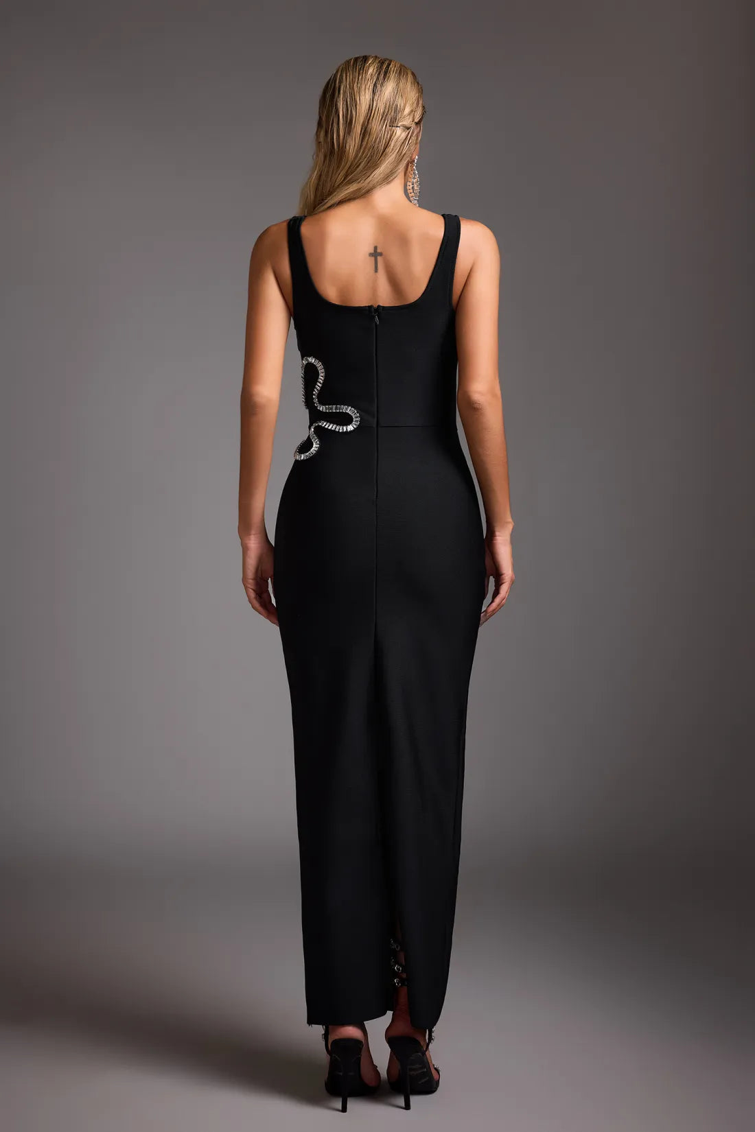 Allure Sparkle Black Maxi Dress